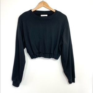 OAK + FORT Black Cropped Sweatshirt